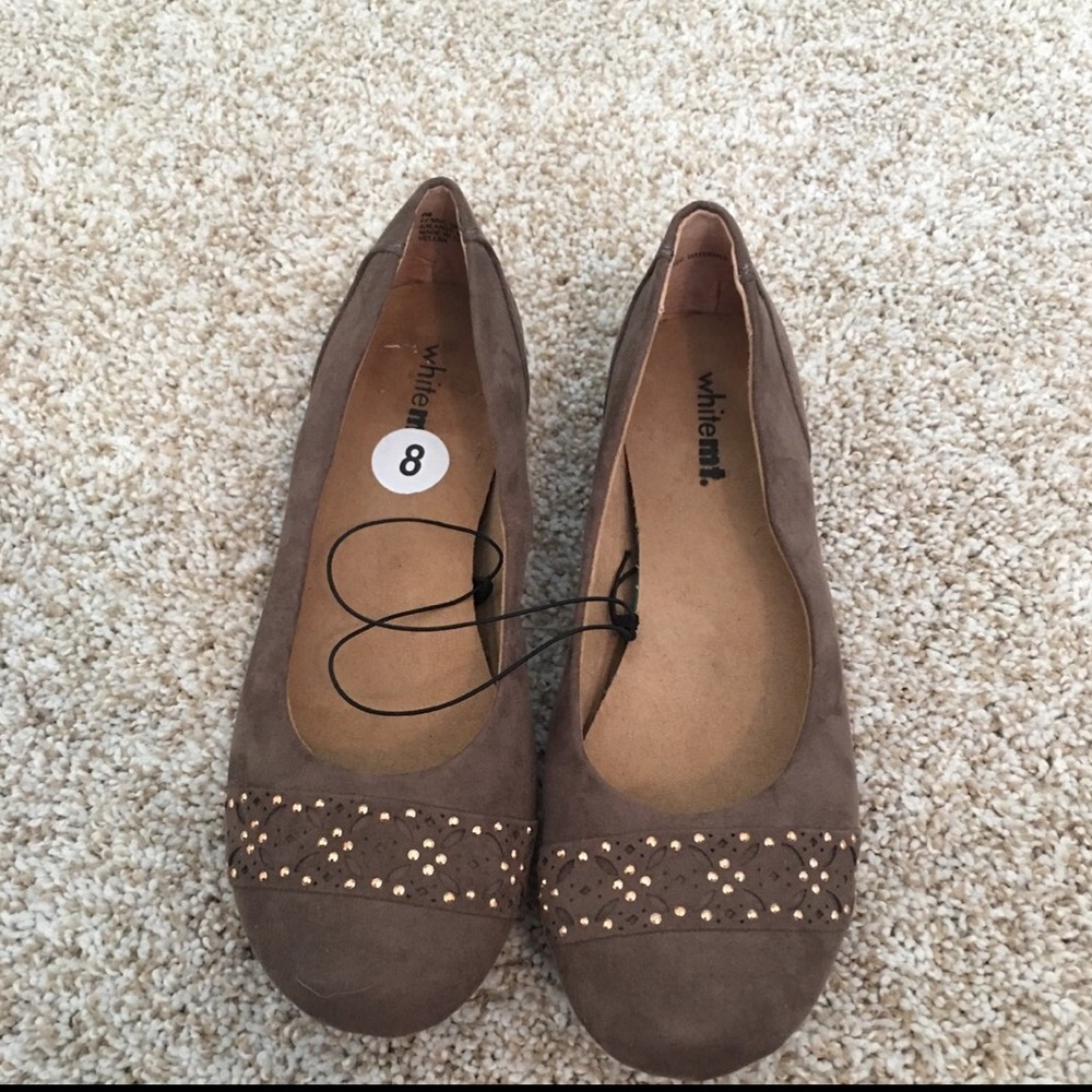 New Embellished Light Brown Flats